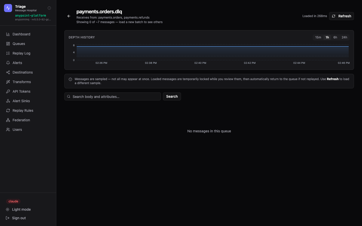 Dark mode queue
